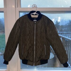 Boys Bomber Jacket - Olive Green